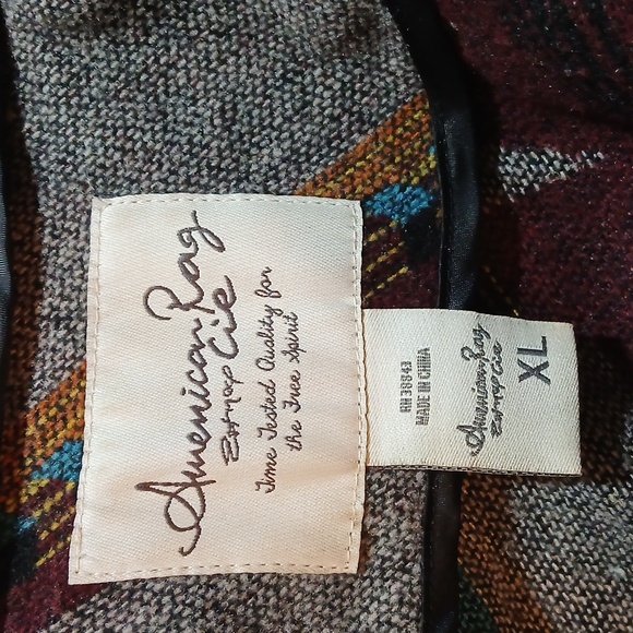 VINTAGE American Rag Aztec Print Southwestern Print Wrap Coat. Sz. XL - Picture 6 of 9